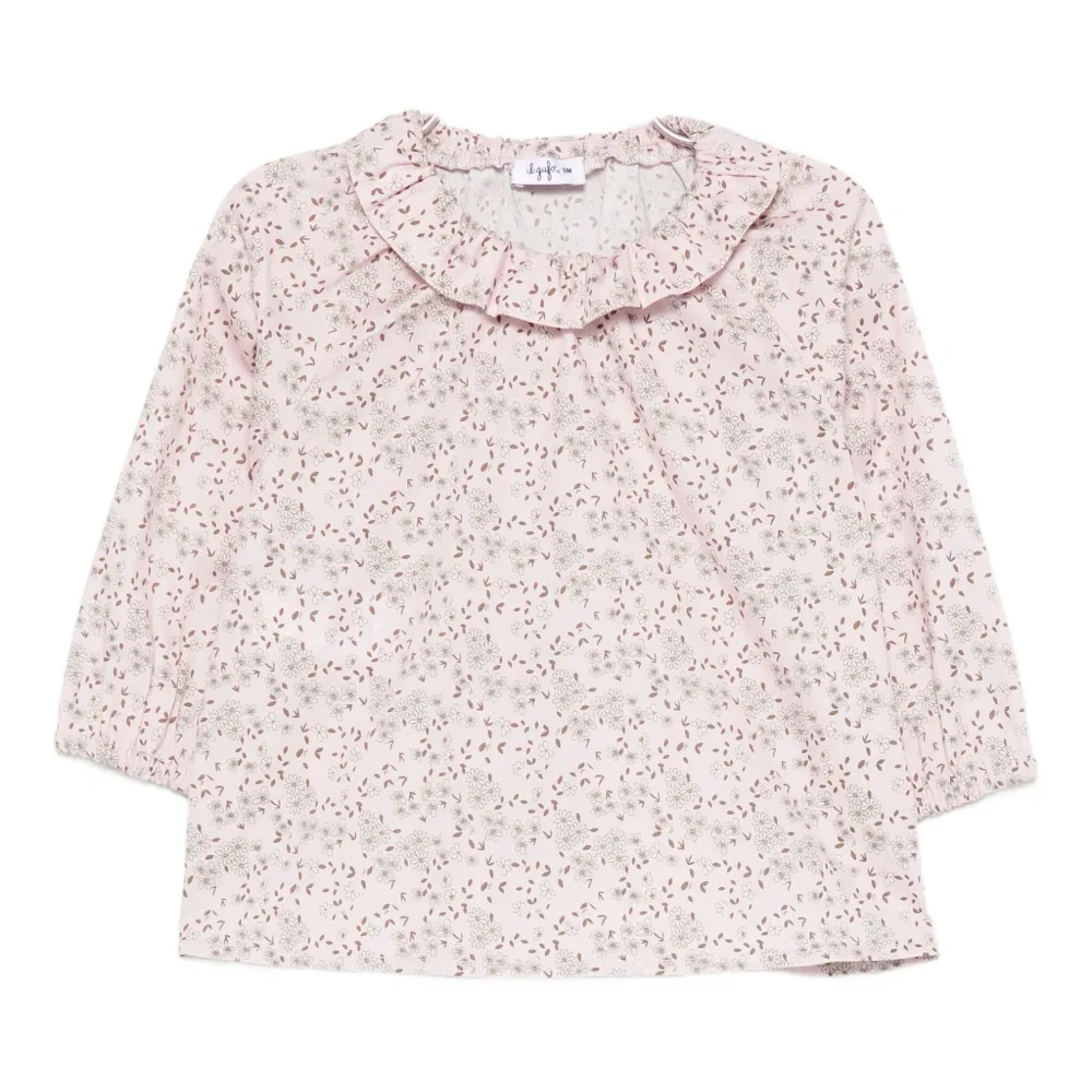 Блузка с цветочным принтом и оборками
