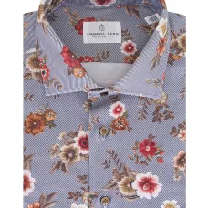 Рубашка в полоску с цветочным принтом