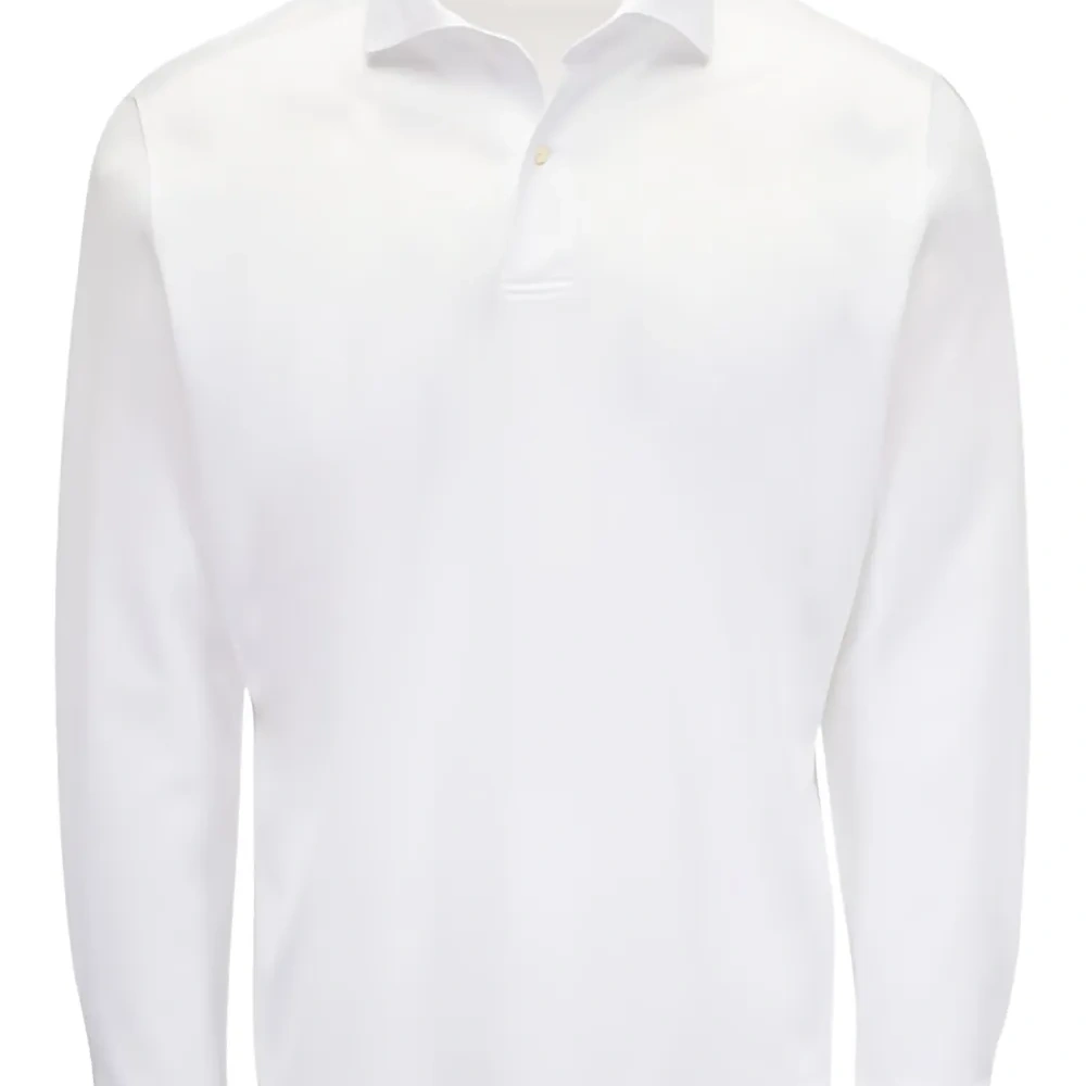 Рубашка поло с манжетами в рубчик