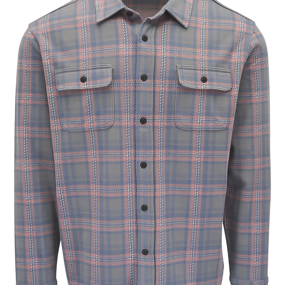 Рубашка в клетку с накладными карманами