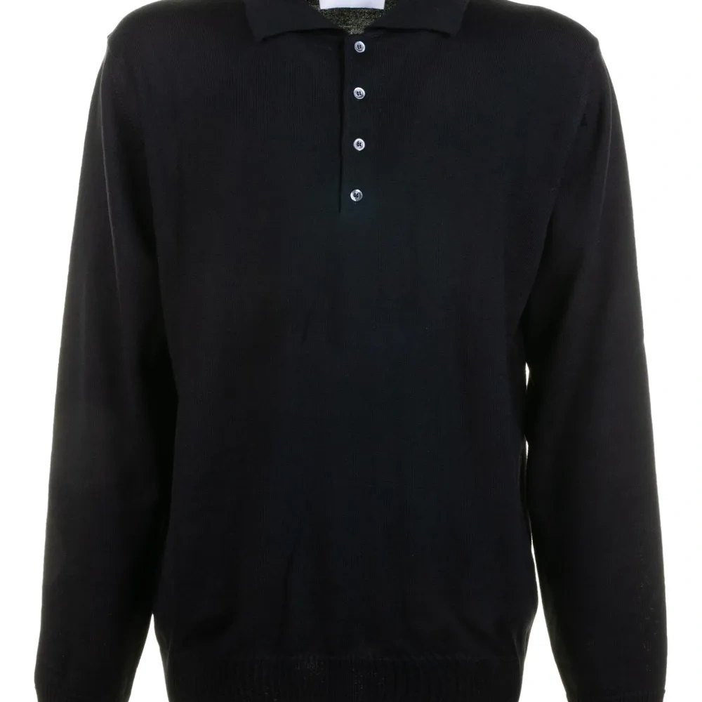 Поло с длинными рукавами из мериноса