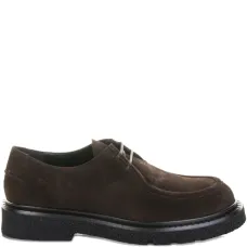 Замшевые лоферы на шнуровке