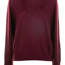 Джемпер с круглым вырезом и разрезами на манжетах