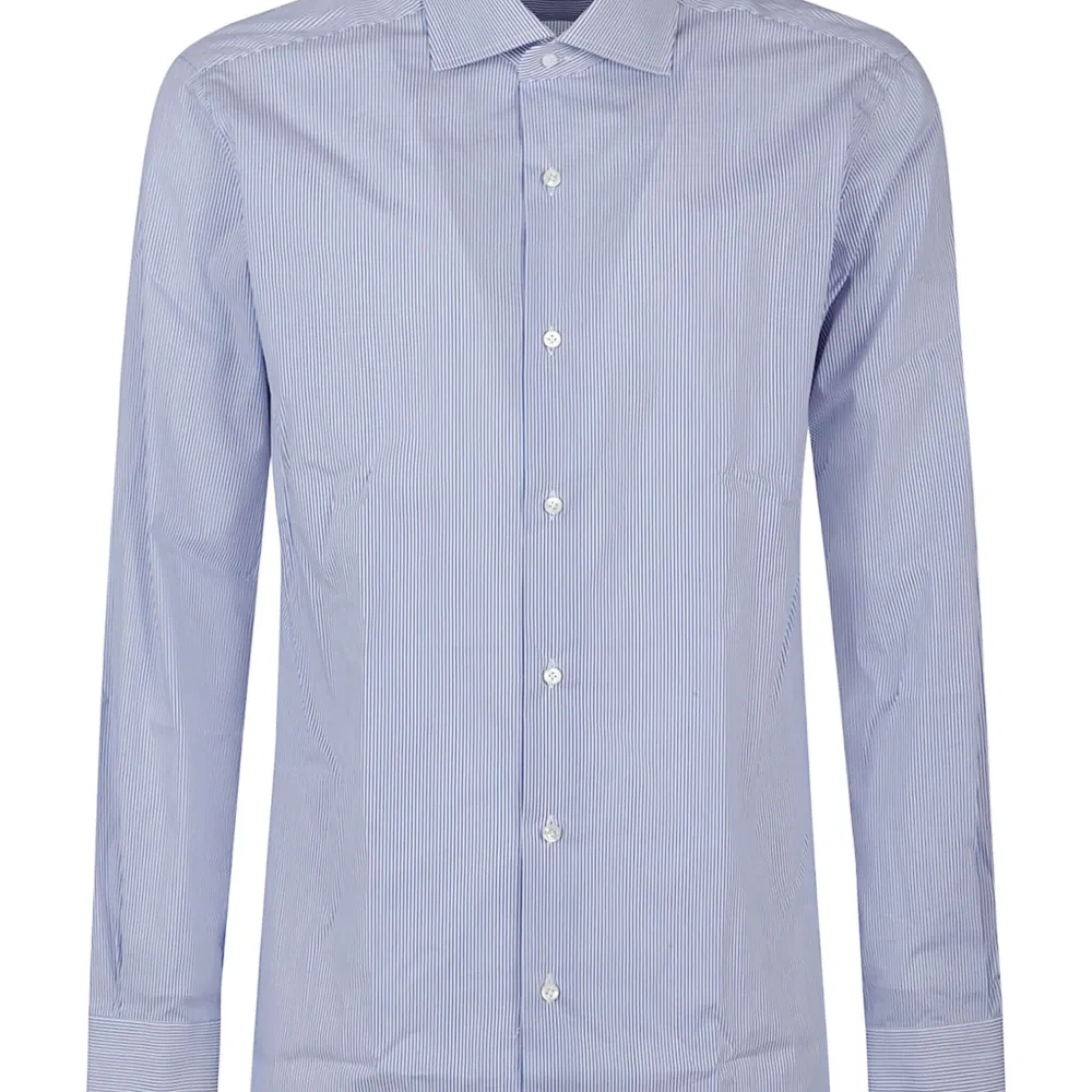 Рубашка из хлопка в тонкую полоску