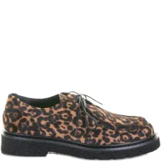 Дерби на шнуровке с леопардовым принтом, каблук 30 мм