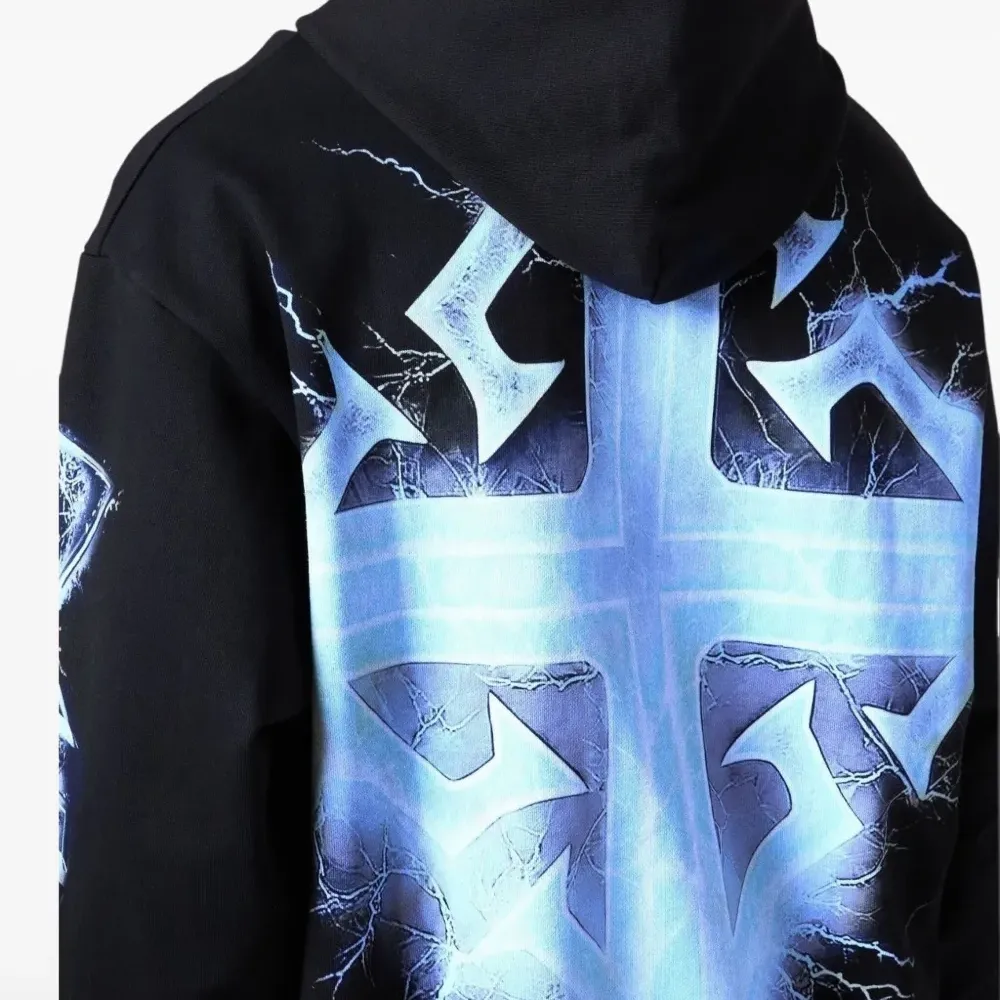 Худи с принтом "скелет с молнией"