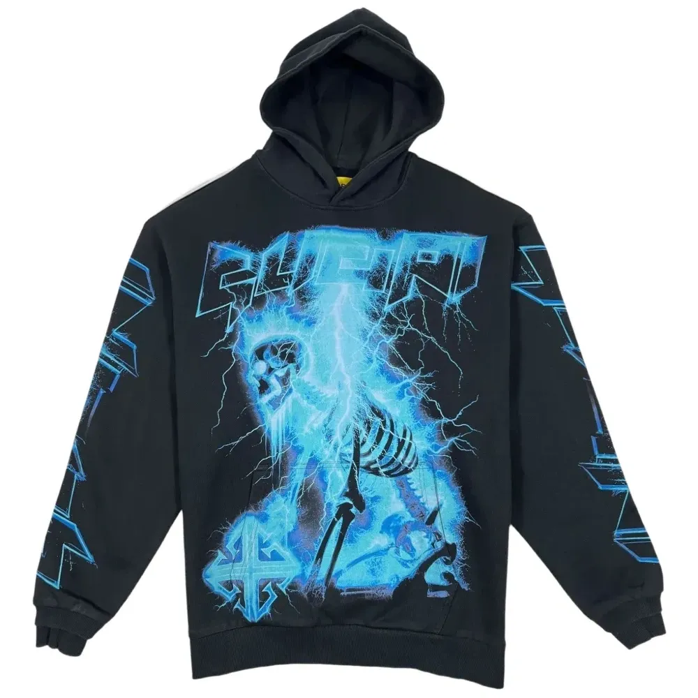 Худи с принтом "скелет с молнией"