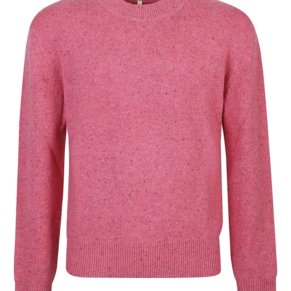 Шерстяной свитер с крапинками и круглым вырезом