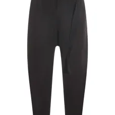 Брюки прямого кроя с эластичным поясом и застежкой-пряжкой