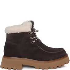 Ботинки из овчины на шнуровке