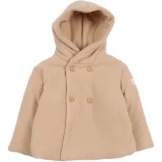 Стёганая куртка из вельвета с капюшоном