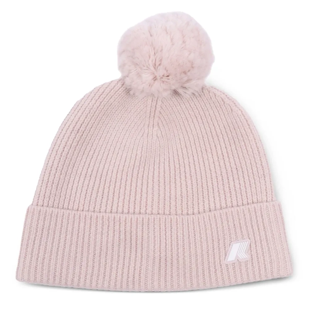 Шапка бини в рубчик с помпоном