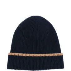 Шерстяная вязаная шапка в рубчик