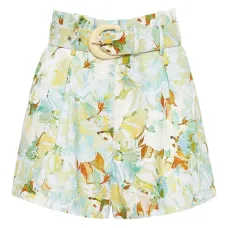 Шорты с поясом и цветочным принтом