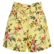 Шорты с поясом и цветочным принтом