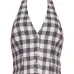 Жилет в клетку гингем с вырезом халтер Жилет в клетку гингем с вырезом халтер