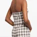 Жилет в клетку гингем с вырезом халтер Жилет в клетку гингем с вырезом халтер