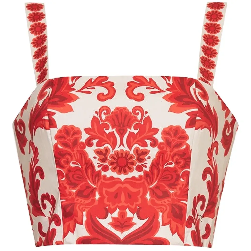 Топ Helena со сборками и цветочным принтом