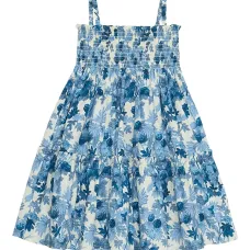 Платье со сборками и цветочным принтом