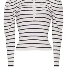 Полосатый топ с объемными рукавами