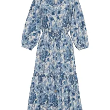 Ярусное платье миди Hutton с цветочным принтом