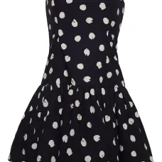 Платье с оборками и узором в горох