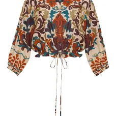 Топ с кулиской и принтом