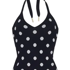 Топ Tanya в горох с вырезом халтер Топ Tanya в горох с вырезом халтер