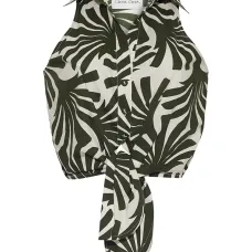 Рубашка с завязками и принтом