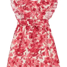 Платье с оборками и цветочным принтом