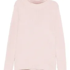 Свитер в рубчик с воротником-гольф