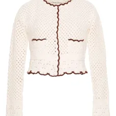 Кардиган в технике кроше с фестонами Кардиган в технике кроше с фестонами