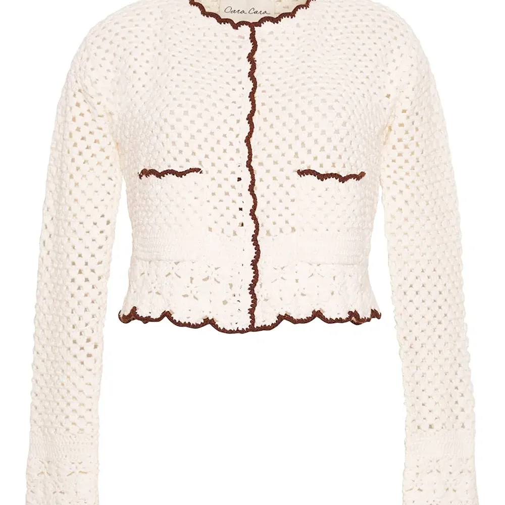 Кардиган в технике кроше с фестонами Кардиган в технике кроше с фестонами