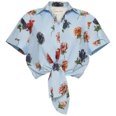 Топ с завязками и цветочным принтом