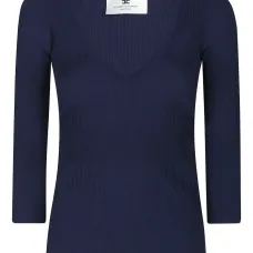 Рифленый свитер с V-образным вырезом Рифленый свитер с V-образным вырезом