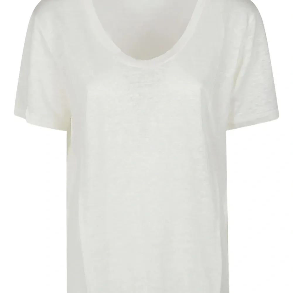 Льняная футболка с круглым вырезом