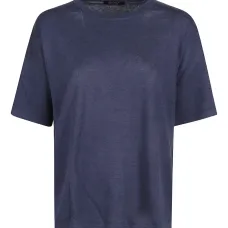 Льняная футболка с короткими рукавами