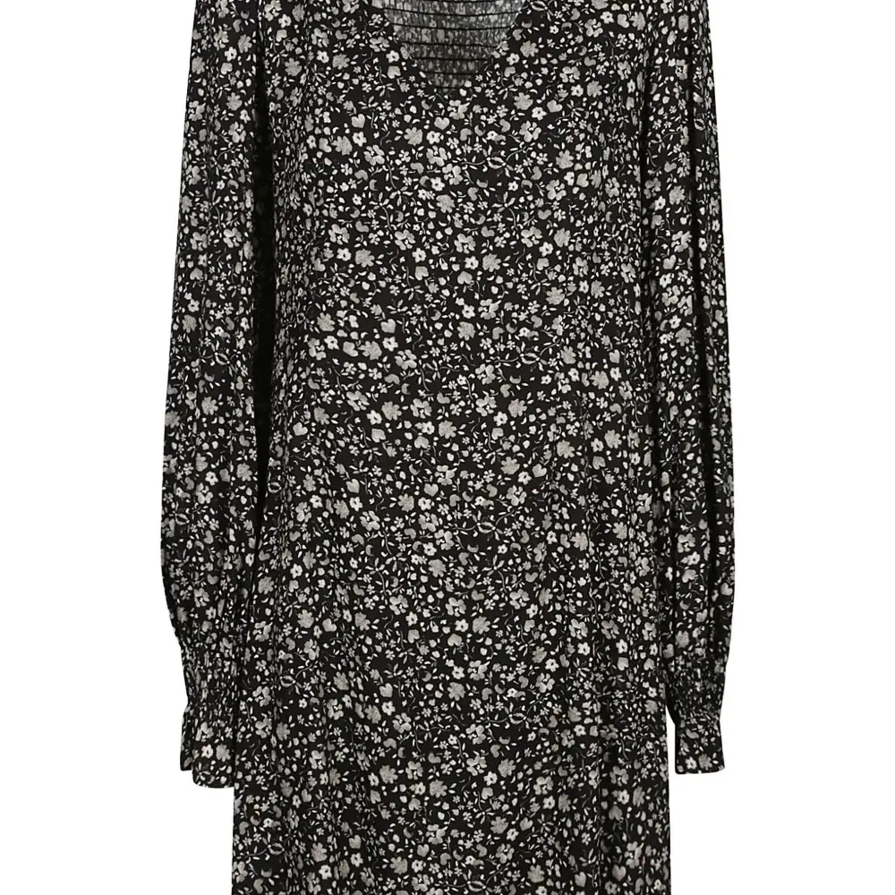 Платье с цветочным принтом и присборенной отделкой