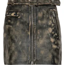 Кожаная юбка с поясом Кожаная юбка с поясом