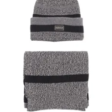 Комплект: вязаная шапка и шарф в полоску Boston Комплект: вязаная шапка и шарф в полоску Boston