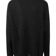 Свитер с воротником-стойкой и необработанным краем Свитер с воротником-стойкой и необработанным краем