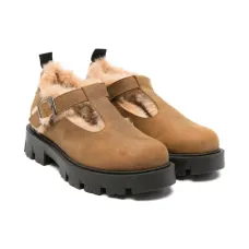 Лоферы с меховой подкладкой и пряжкой Лоферы с меховой подкладкой и пряжкой