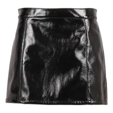 Мини-юбка с лаковой отделкой