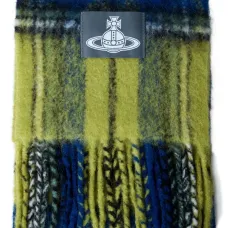 Шарф в клетку с бахромой