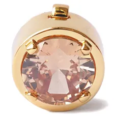 Зажим для пуговицы с украшением из камня и позолотой