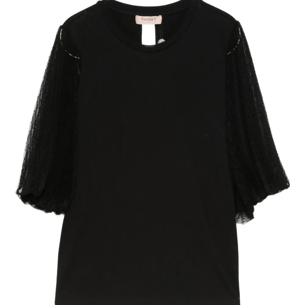 Топ с рукавами из сетки Топ с рукавами из сетки