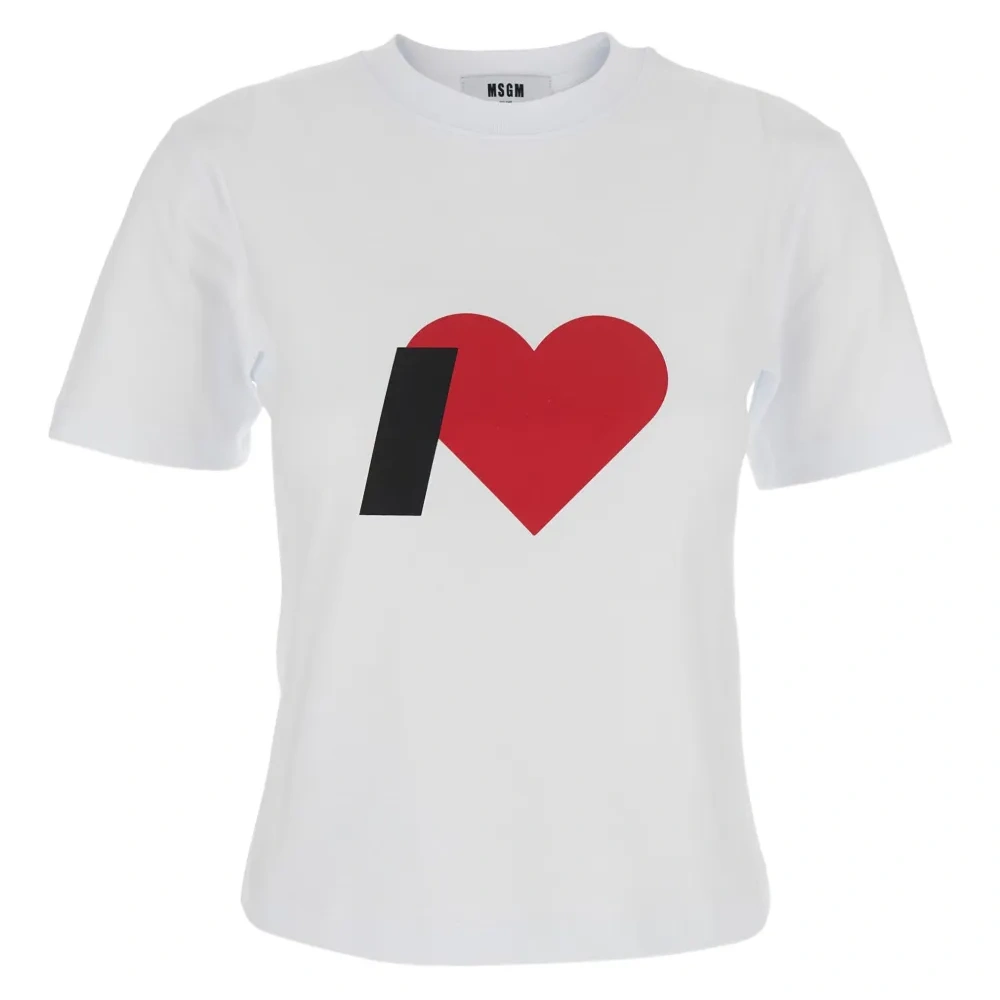 Футболка с принтом в виде сердца и круглым вырезом