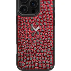 Чехол для iPhone 16 Pro с фактурой под крокодиловую кожу