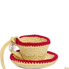 Вязаный брелок-чайная чашка