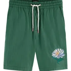 Шорты с вышивкой в ​​цветочек и кулиской